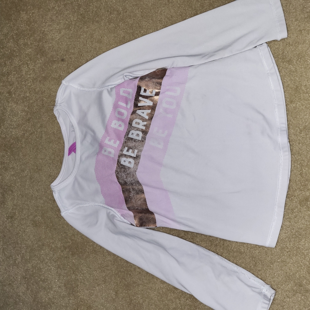Kids Long Sleeve Shirt - White and Pink